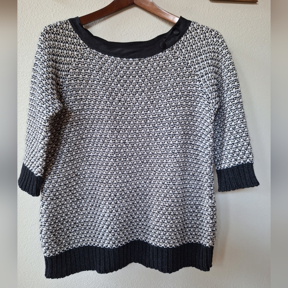 Baroni Made in Italy Womens Wool Blend 3/4 Length Sleeve Knit Sweater Size M